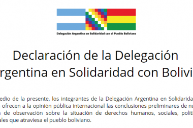 Declaración de la Delegación Argentina en Solidaridad con Bolivia