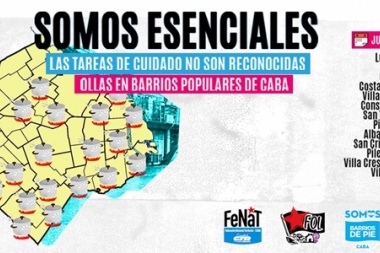 Segunda jornada de ollas populares en las villas y barrios populares de la ciudad