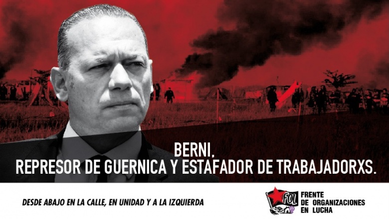 Sergio Berni, represor de familias en Guernica sigue sumando afrentas hacia el pueblo trabajador