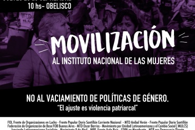 MOVILIZAMOS AL INSTITUTO NACIONAL DE LAS MUJERES