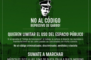 Movilización contra el Código Represivo de Garro