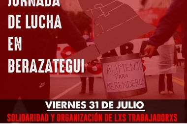 Olla popular en la puerta del municipio de Berazategui