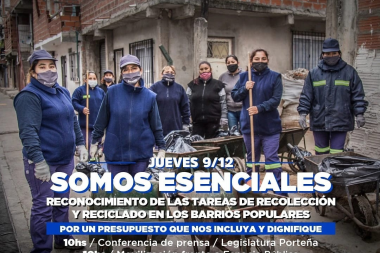 Por el reconocimiento de las tareas de recolección y reciclado en los barrios populares