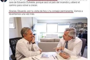 Alberto Fernandez reunido con Eduardo Duhalde