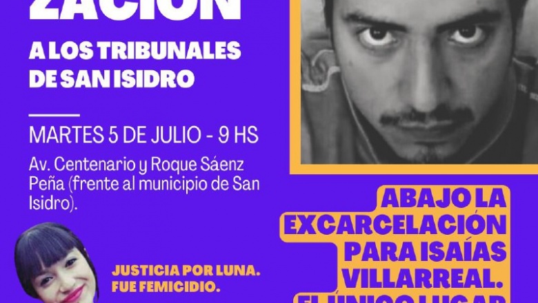 Marcha a tribunales de San Isidro contra la justicia patriarcal que liberó a Villareal, femicida de Luna Ortiz