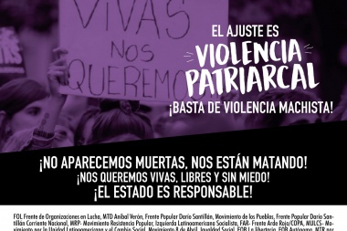 Basta de violencia patriarcal, el estado es responsable