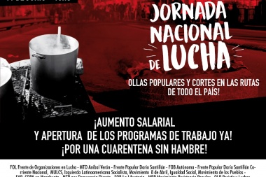 Jornada nacional de lucha, ollas populares y cortes en las rutas de todo el país